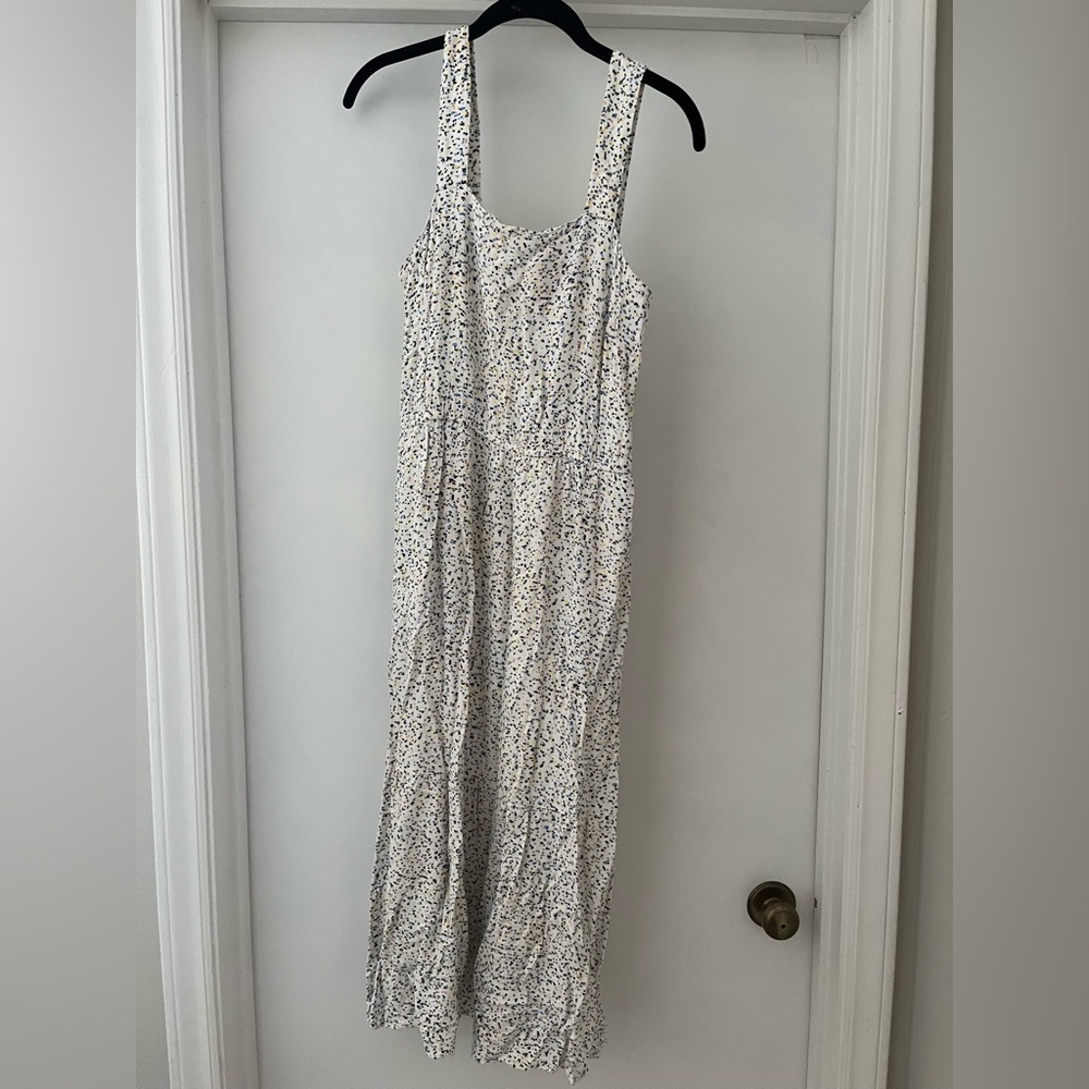 White Multi Dot Midi Dress